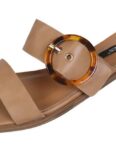 Sarcia.eu Beigefarbene Sommerschuhe Sandalen für Damen Deko-Schnalle VICES 38 EU Badesandale