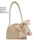 AUKUU Strandtasche Baumwollseil-Tasche, Einzelschultertasche, Aufbewahrungstasche, Damen (Schultertasche für Strandurlaub)