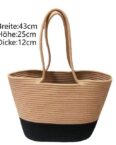 AUKUU Strandtasche Gewebte Baumwollseil-Tasche, Strandtasche, Einzelschultertasche