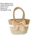 AUKUU Strandtasche Handtasche aus gewebtem Baumwollseil, Strandurlaubs-Tasche, (Einzelschultertasche, kleine Korb-Tragetasche)