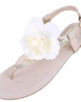 Sarcia.eu Goldbeige Sandalen mit Blumen 39 EU Badesandale