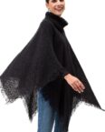 Zero 2-in-1-Strickjacke "zero Poncho mit Fransen", Fransen