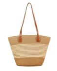 ZEUOPQ Strandtasche Stroh Strandtasche Flechttasche Damen Schultertasche Strohtasche (1-tlg., für Strand Reise Einkauf), Groß Umhängetasche Sommer Shopper Handtasche Korbtasche