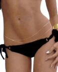 AUKUU Kettengürtel Sexy Bikini Strand Metall Taillenkette, einfache doppellagige Quasten