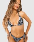 Animalprint Triangle-Bikini Mit O-Ring - Black - 38, Black