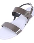 Sarcia.eu Metallische Sandalen für Damen Spangenverschluss Streifen 36 EU / 3 UK Badesandale