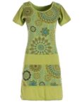 Vishes Sommerkleid Kurzarm Damen Sommer-Kleid Mini-Kleid Tunika-Kleid T-Shirtkleid Guru, Hippie, Ethno Style