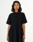 KnowledgeCotton Apparel Sommerkleid Seersucker Short Shirt Dress