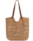 ZEUOPQ Strandtasche Strohtaschen Damen Strandtaschen Für Damen, Sommer (1-tlg), Mesh-Einkaufstasche, Ausgehöhlter Strick Sommer Strohsack