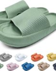 Hausschuhe Badeschuhe Rutschfest Dicke Sohle Slippers Gruen-40/41 Hausschuh